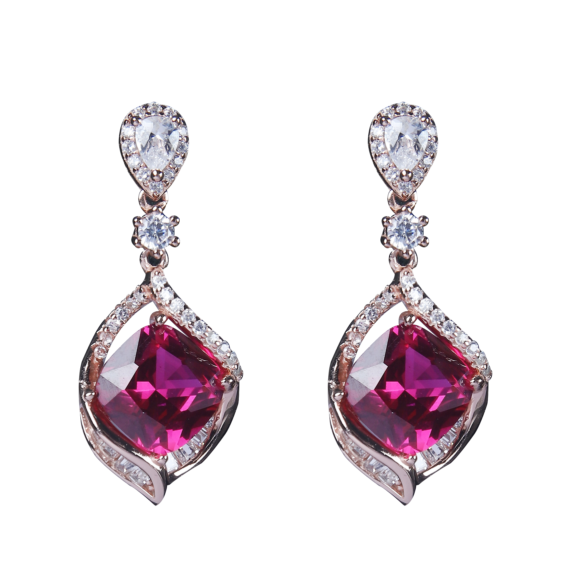 925 Sterling Silver Royal Crimson Pendant Set - Image 2