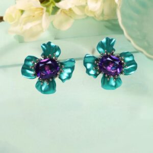 925 Sterling Silver Emerald Bloom Studs