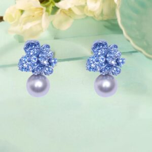 925 Sterling Silver Icy Bloom Pearl Drops