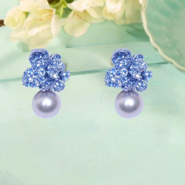 925 Sterling Silver Icy Bloom Pearl Drops