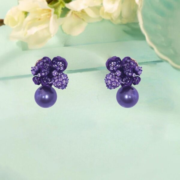 925 Sterling Silver Lavender Orchid Pearl Drops