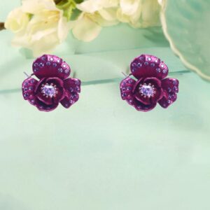 925 Sterling Silver Ruby Petal Spark Studs