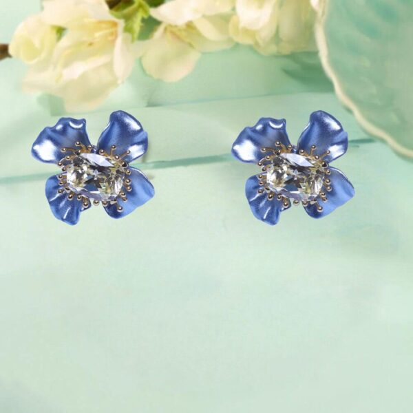 925 Sterling Silver Sapphire Bloom Studs