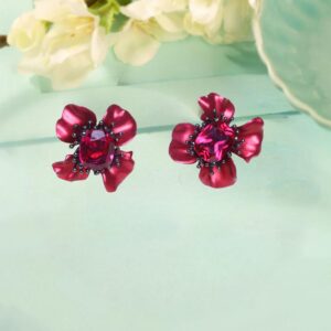 925 Sterling Silver Scarlet Bloom Studs