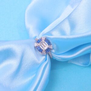 92.5 Sterling Silver Art Deco Sapphire and Diamond Halo Ring