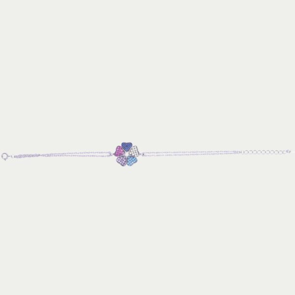 925 Sterling Silver Blossom Hearts Bracelet - Image 2
