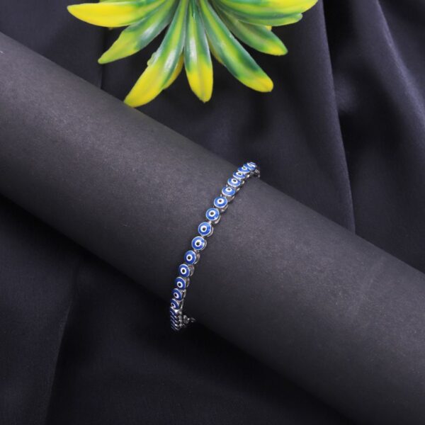 925 Sterling Silver Blue Aura Evil Eye Bracelet