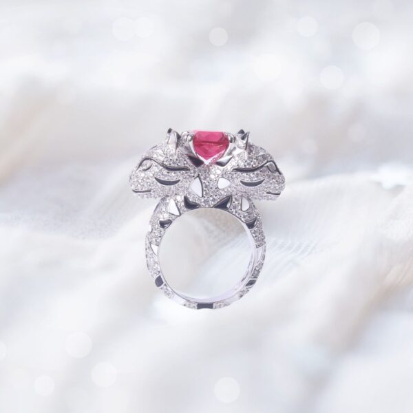 925 Sterling Silver Crimson Fox Statement Ring - Image 2
