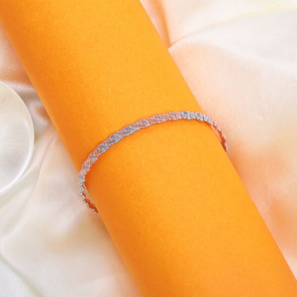 925 Sterling Silver Cut Zigzag Bracelet