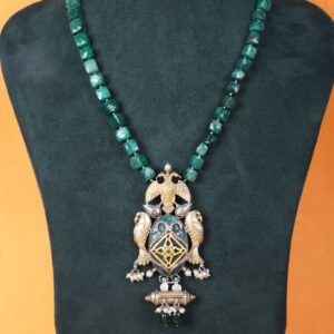 925 Sterling Silver Emerald Falcon Pendant
