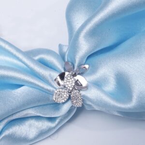 92.5 Sterling Silver Eternal Bloom Diamond Petal Ring