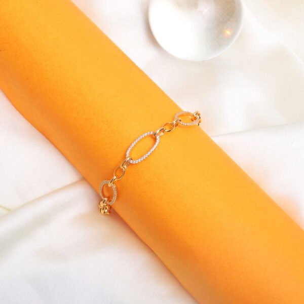 925 Sterling Silver Gilded Oval Link Bracelet
