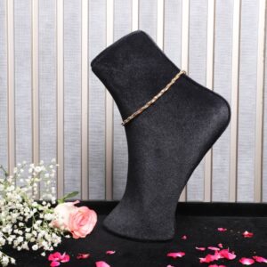 925 Sterling Silver Gold Twisted Chain Anklet (PAIR ANKLET)