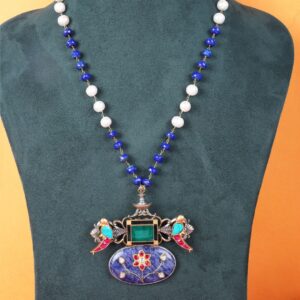 925 Sterling Silver Pearl Ornate Gemstone Pendant