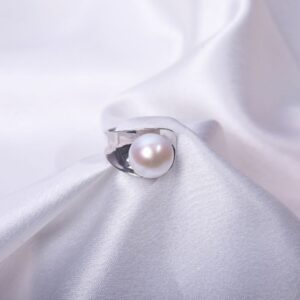 925 Sterling Silver Luminous Pearl Wave Ring
