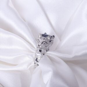 925 Sterling Silver Majestic Panther Sapphire Ring