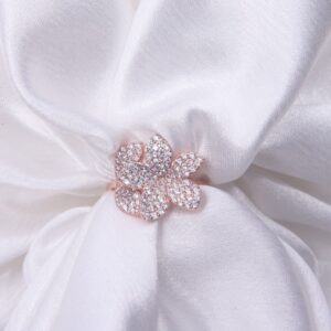 Pave Petal Floral Ring