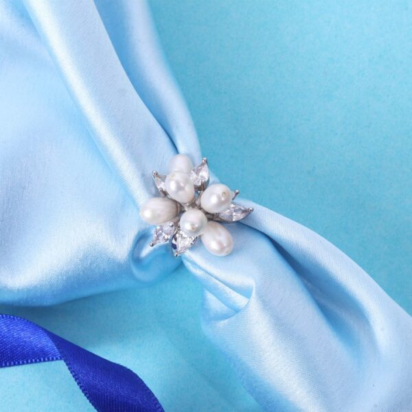 925 Sterling Silver Pearl Blossom Ring