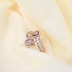 92.5 Sterling Silver Radiance Rose Gold Diamond Ring
