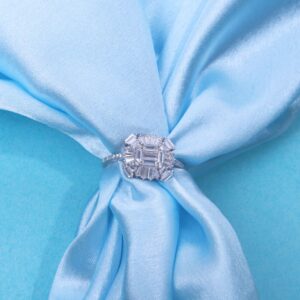 92.5 Sterling SilverRadiant Halo Baguette and Diamond Ring