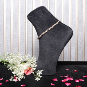 925 Sterling Silver Twirl Shine Anklet (PAIR ANKLET)
