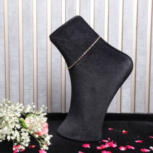 925 Sterling Silver Gold Crystal Beaded Anklet (PAIR ANKLET)