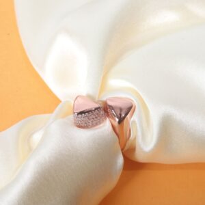 925 Sterling Silver Rose Gold Peak Crystal Ring