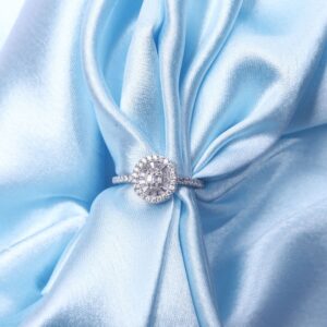 Round Baguette and Pave Halo Ring