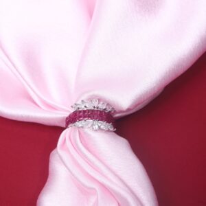 Ruby Mosaic and Marquise Diamond Cocktail Ring