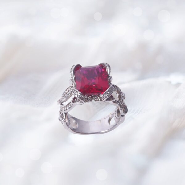 925 Sterling Silver Ruby Radiance Cocktail Ring - Image 2