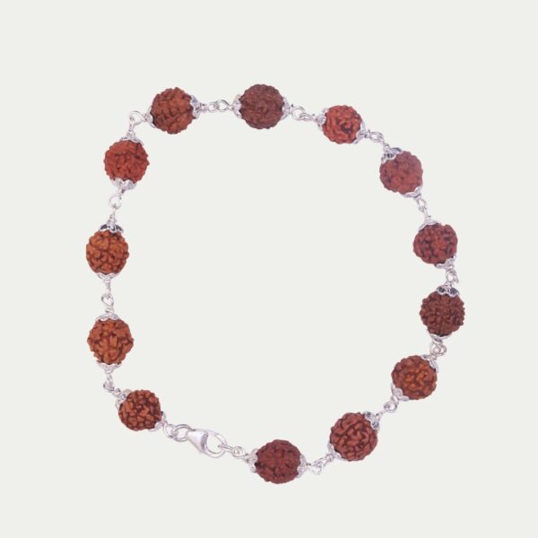 925 Sterling Silver Rudraksha Silver Bracelet - Image 2