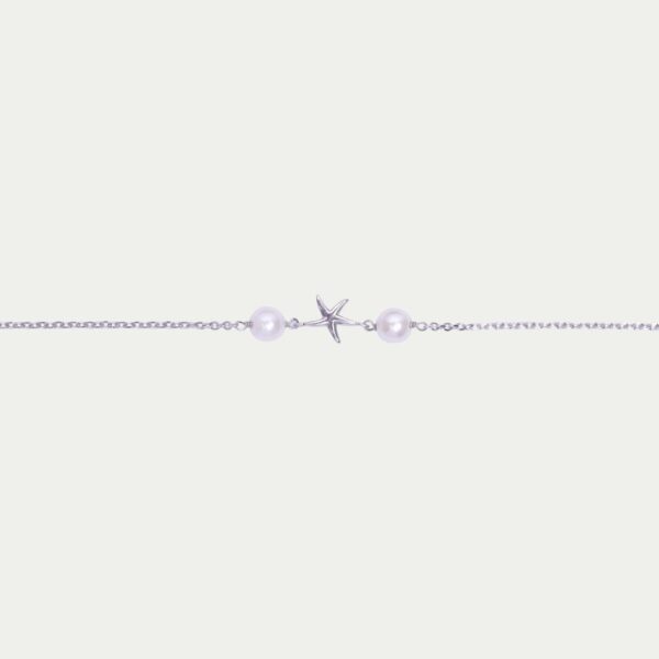 925 Sterling Silver Starfish & Pearl Bracelet - Image 2