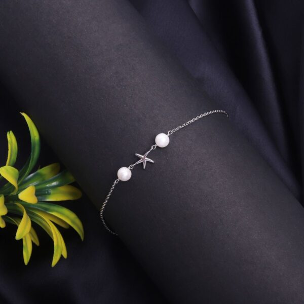 925 Sterling Silver Starfish & Pearl Bracelet