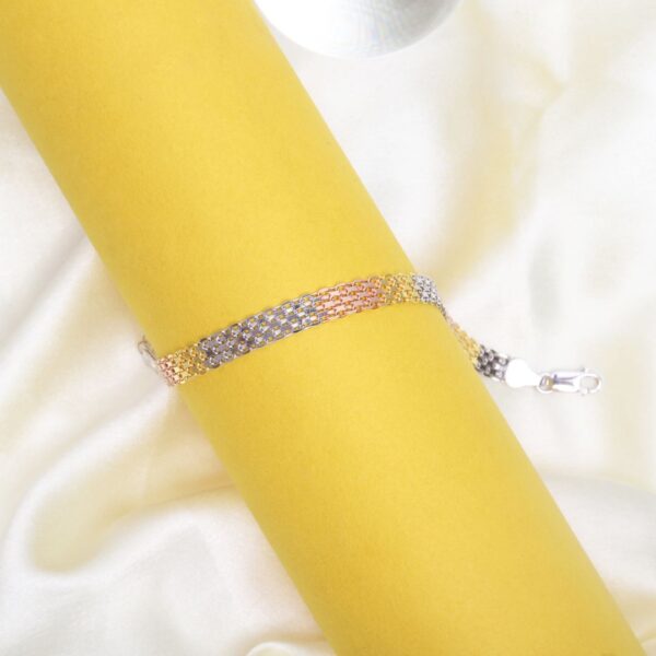 925 Sterling Silver Tricolor Harmony Bracelet