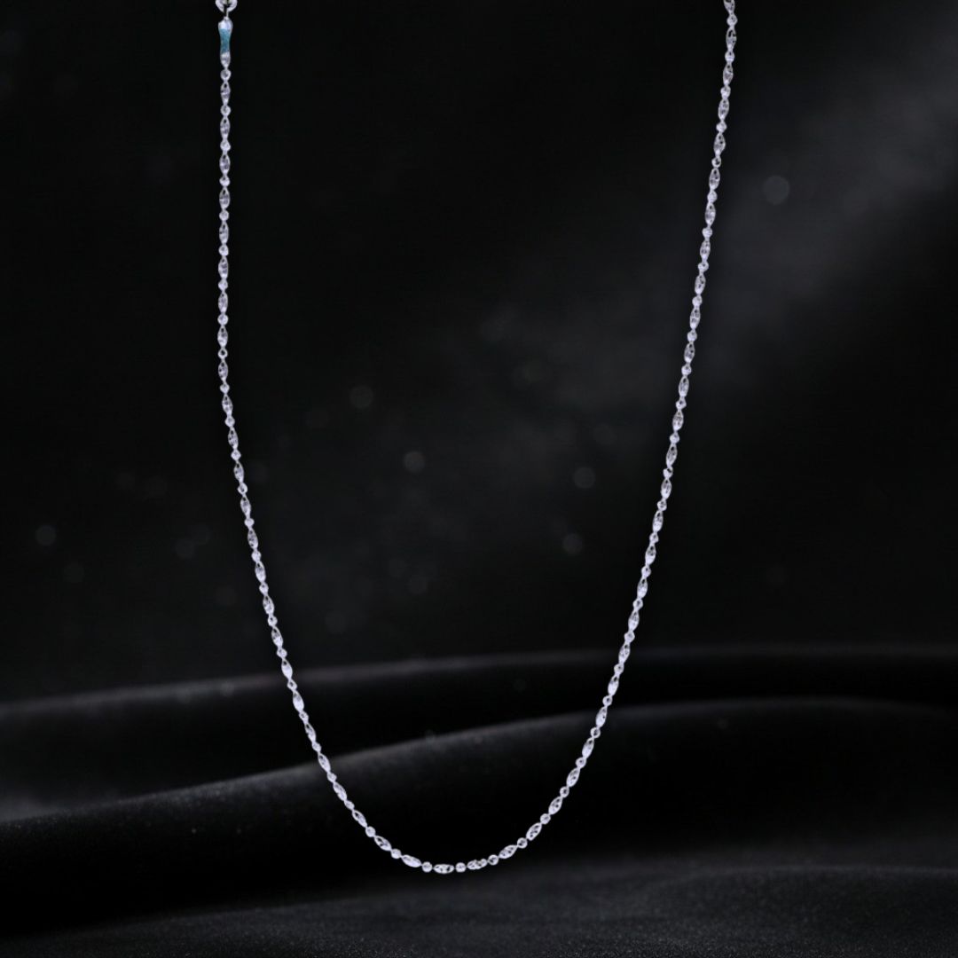 925 Sterling Silver Petal Gleam Beaded Chain