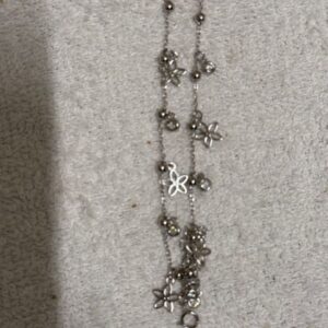 925 Sterling Silver Flower and Bead Baby Anklet