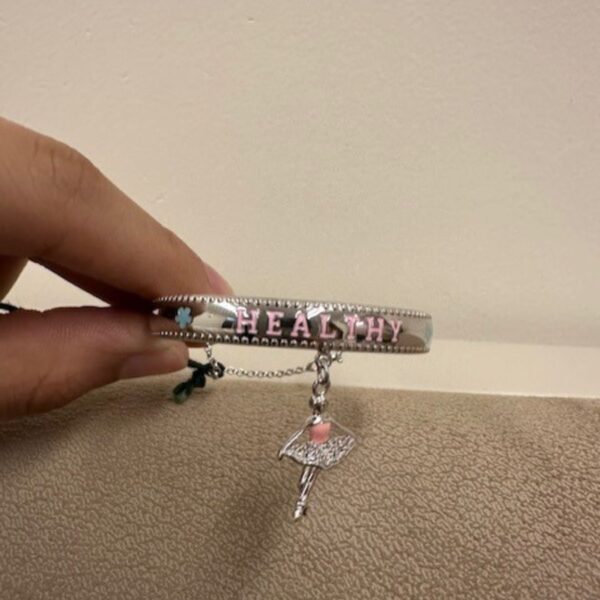 925 Sterling Silver Ballerina & "Healthy" Bangle