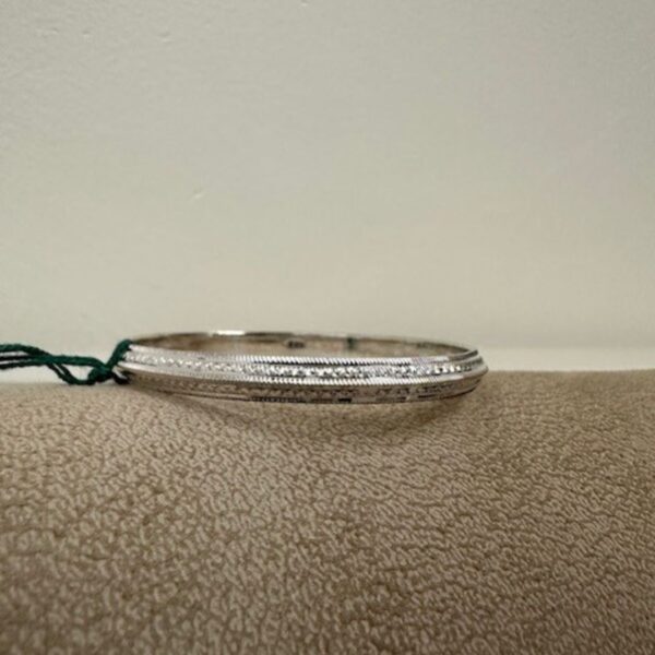 925 Sterling Silver Textured Silver Bangle