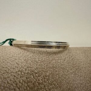 925 Sterling Silver  Engraved Triple-Line Kada