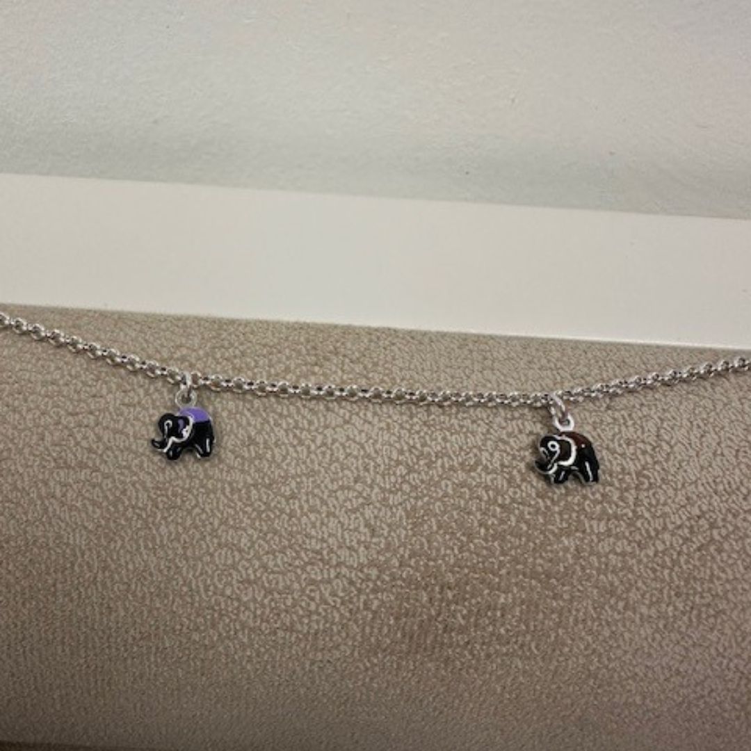 925 Sterling Silver Elephant Charm Bracelet