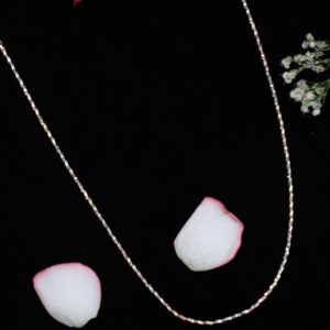 925 Sterling Silver Trio-Tone Elegant Sparkle Chain
