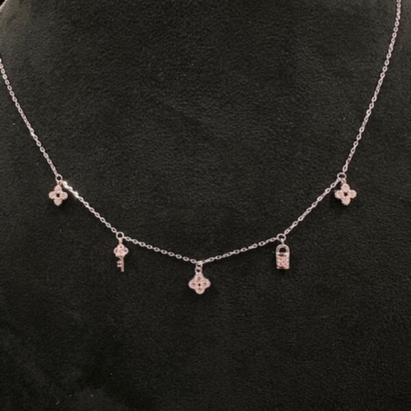 925 Sterling Silver Charm Key & Lock Chain