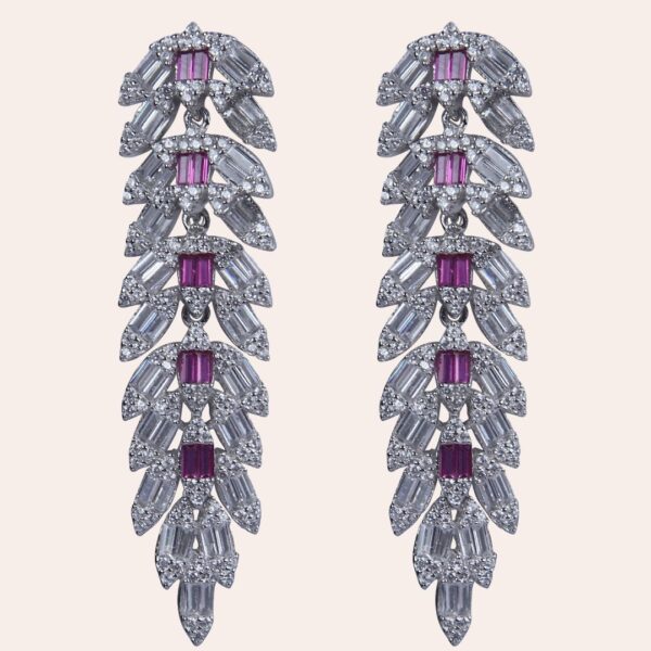 925 Sterling Silver Crimson Cascade Earrings