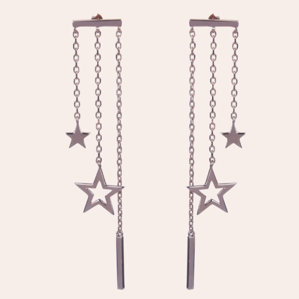 925 Sterling Silver Celestial Charm Star Earring