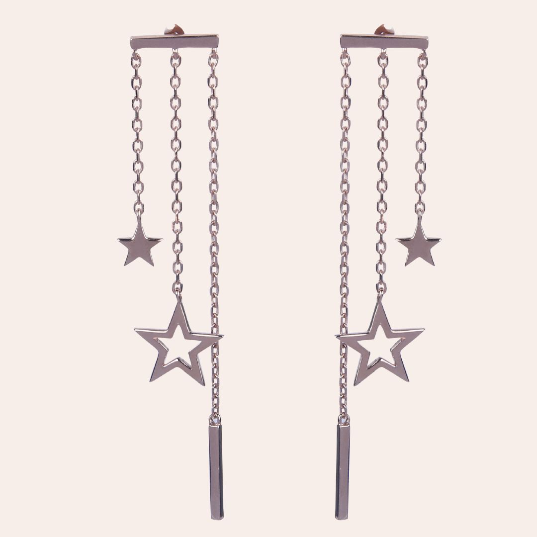 925 Sterling Silver Celestial Charm Star Earring