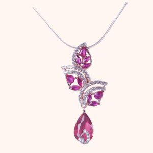 925 Sterling Silver The Ruby Petal Pendant