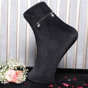 925 Sterling Silver Bell Charms Anklet (PAIR ANKLET)