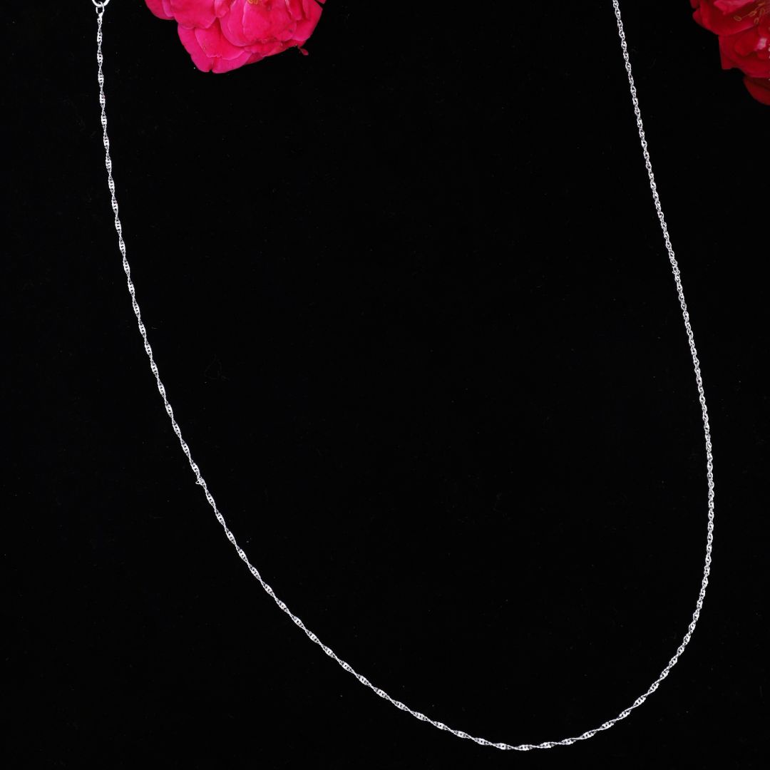 925 Sterling Silver Textured Chain