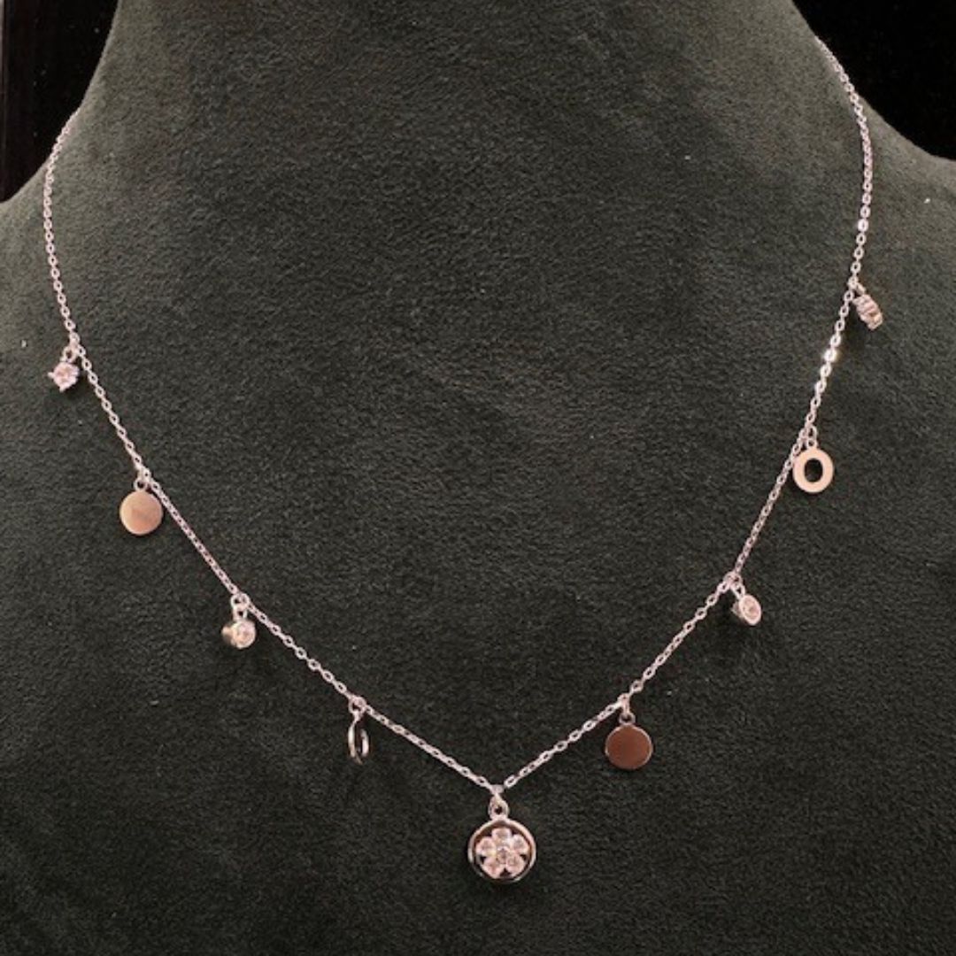 925 Sterling Silver Crystal Charm Chain