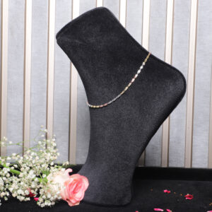 925 Sterling Silver Subtle Glow Tri-Tone Anklet